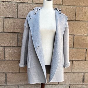 Tonet Carella wool cashmere blend coast with removable hood XL, luxury find!